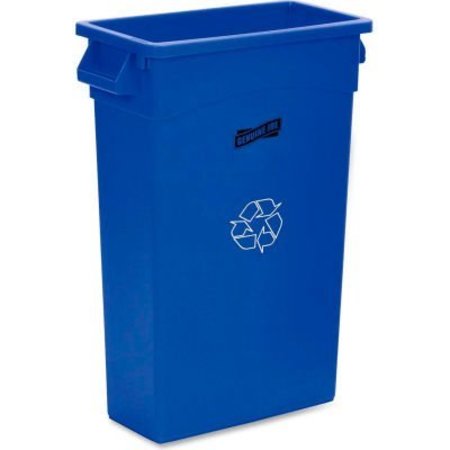 SP RICHARDS Genuine Joe Recycling Can, 23 Gallon, Blue/White GJO57258